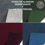 TEJIDO DE ALGODÓN HIDROFUGADO Y ANTIBACTERIANO REVERSIBLE AZUL